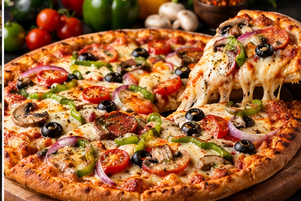 Freshly baked pizza